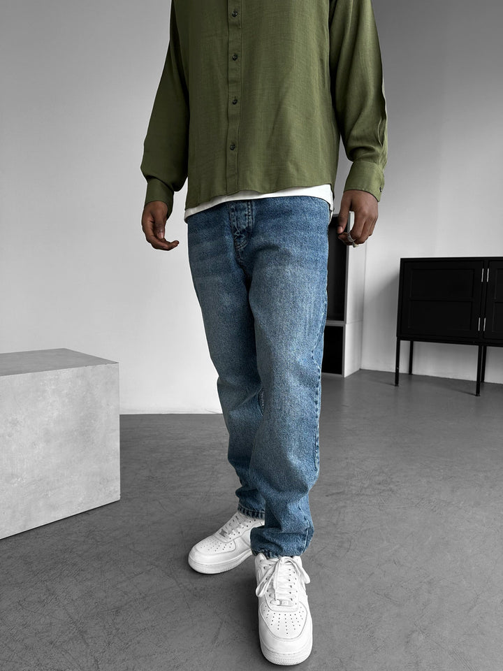Jeansy Boyfriend Fit - Niebieskie