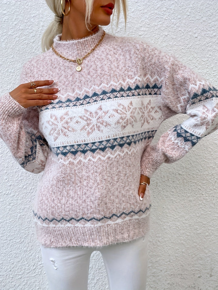 Przytulny Snowflake półgolf sweter