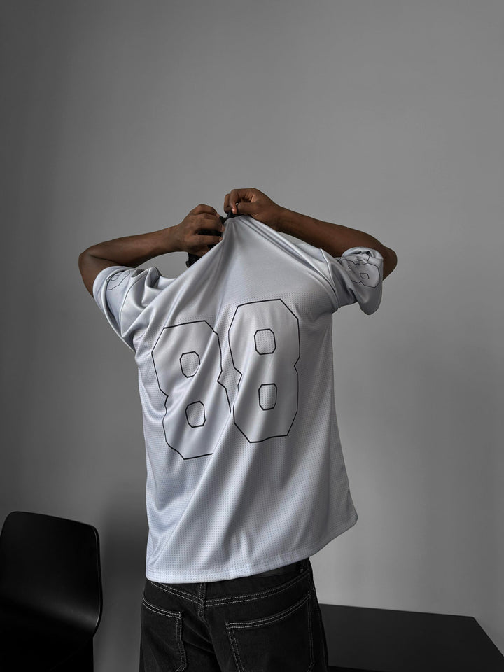 Oversize Varsity Mafia T-Shirt - Szary