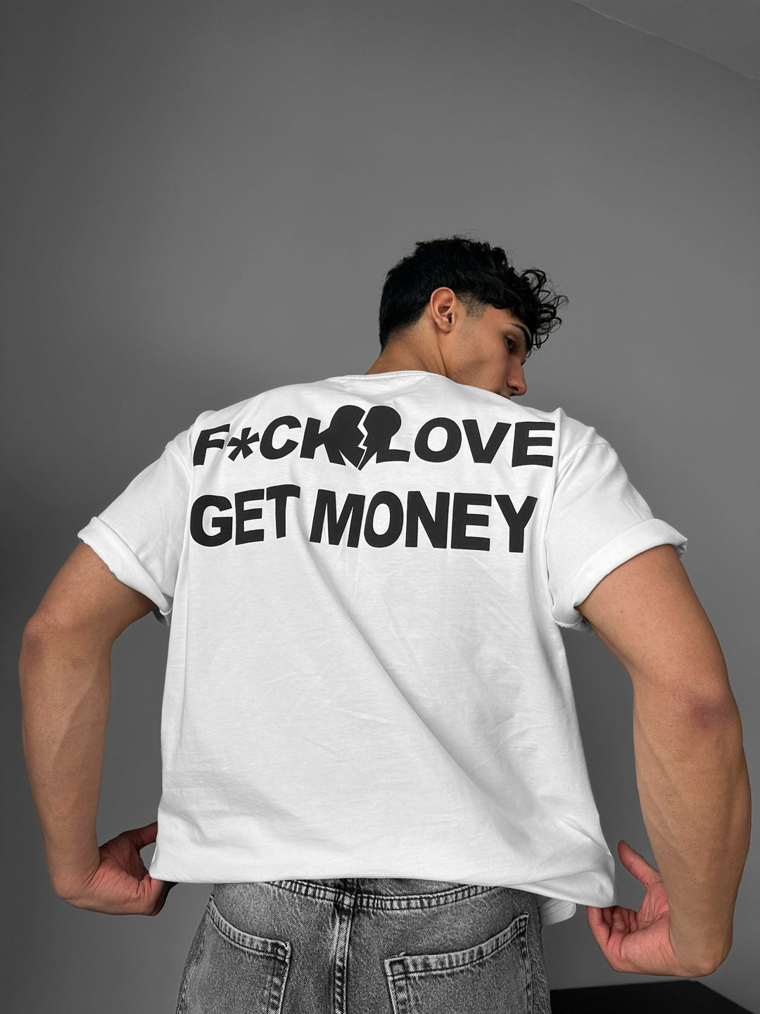 Oversize T-shirt Get Money - Ecru