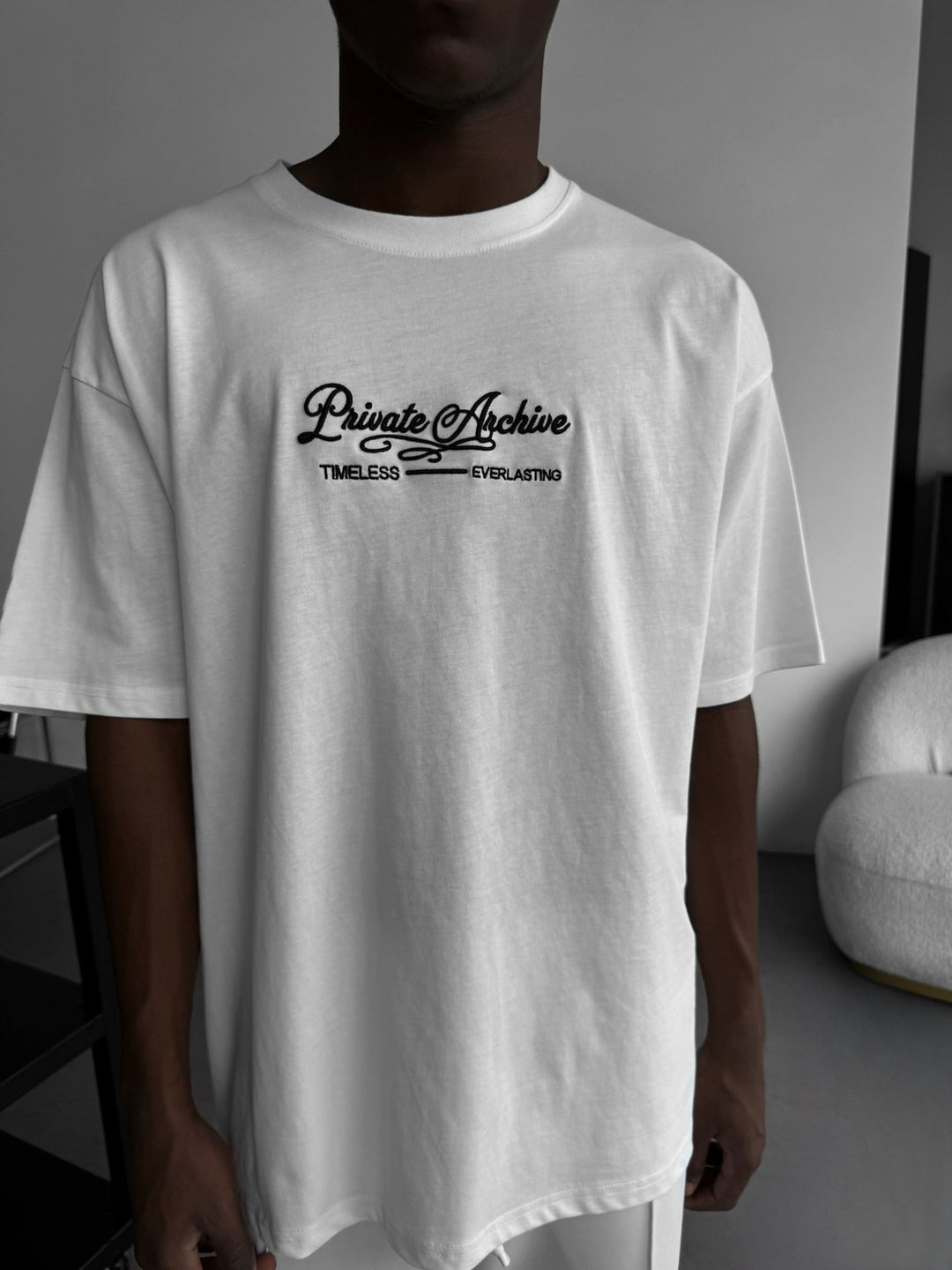 T-shirt Oversize z Prywatnym Archiwum - Ecru