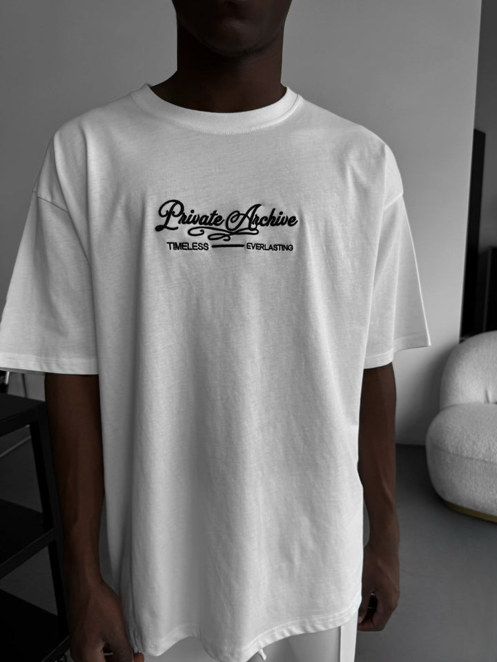 T-shirt Oversize z Prywatnym Archiwum - Ecru