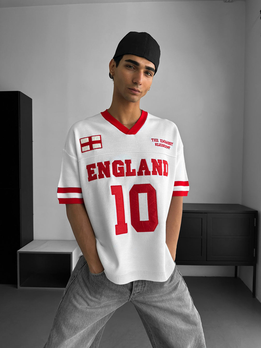 Oversize Angielski T-shirt - Biały