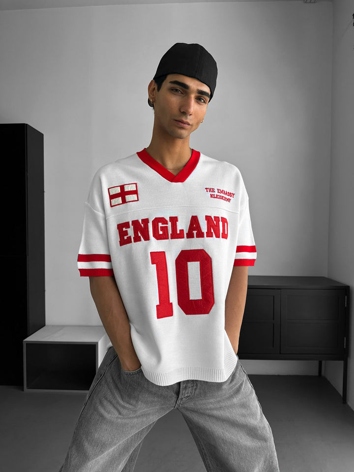 Oversize Angielski T-shirt - Biały