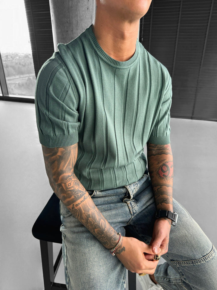 T-shirt Regular Fit z dzianiny - Petrol