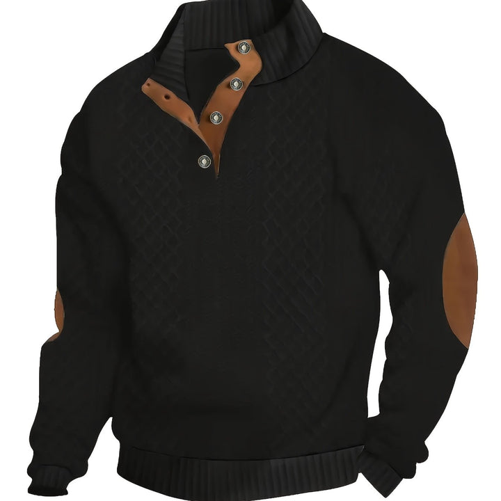 Wyróżniać się kołnierz guzik Henley sweter
