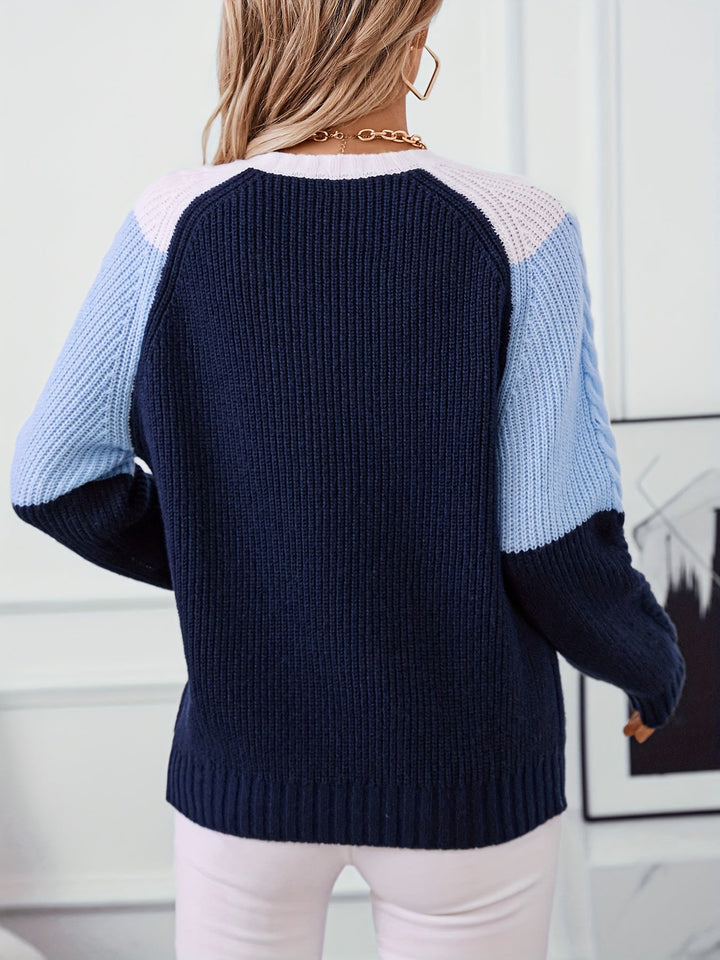 Colorblock dzianina sweter