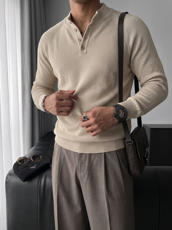 Sweter Slim Fit - Beżowy