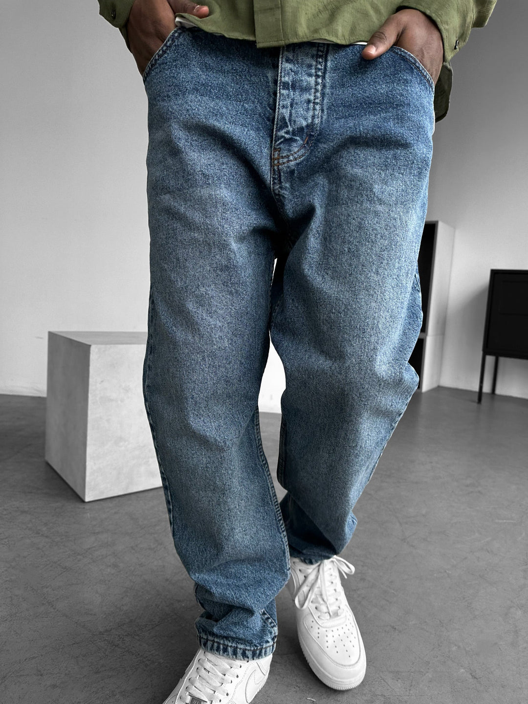 Jeansy Boyfriend Fit - Niebieskie