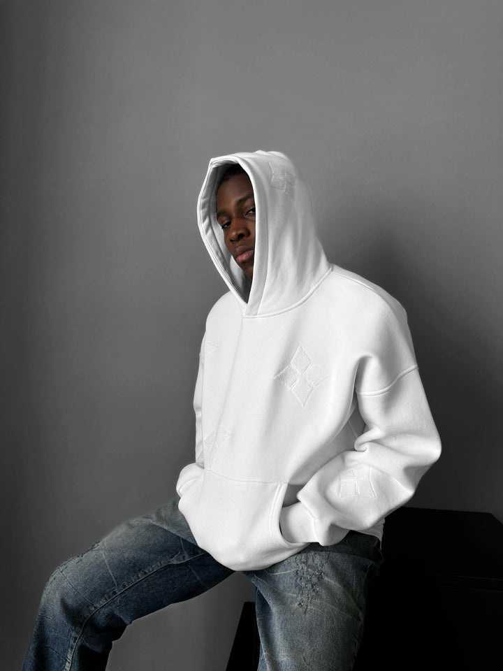 Oversize Szczegółowy Hoodie - Ecru