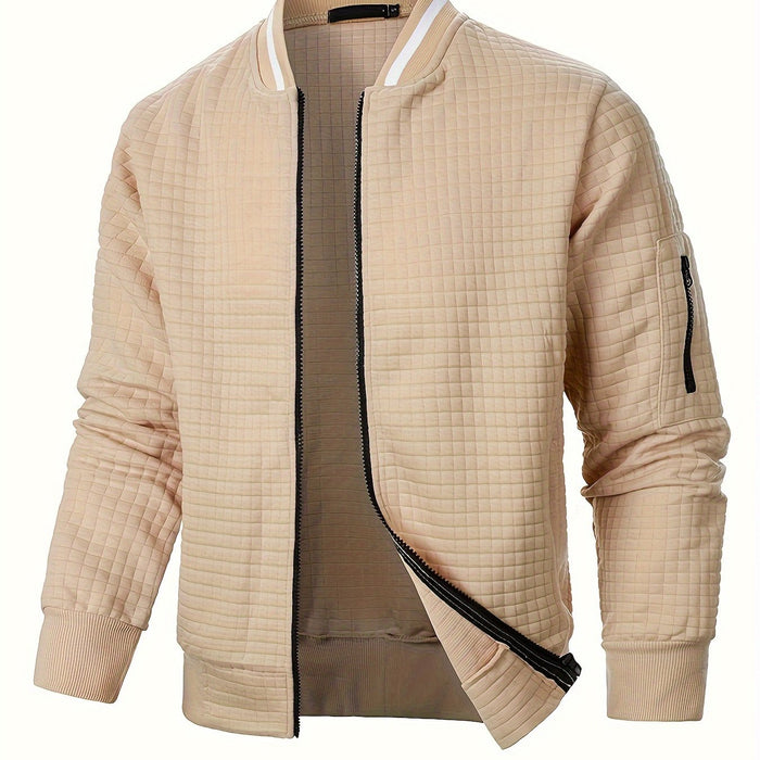 Fakturowany Zip-Up Bomber kurtka