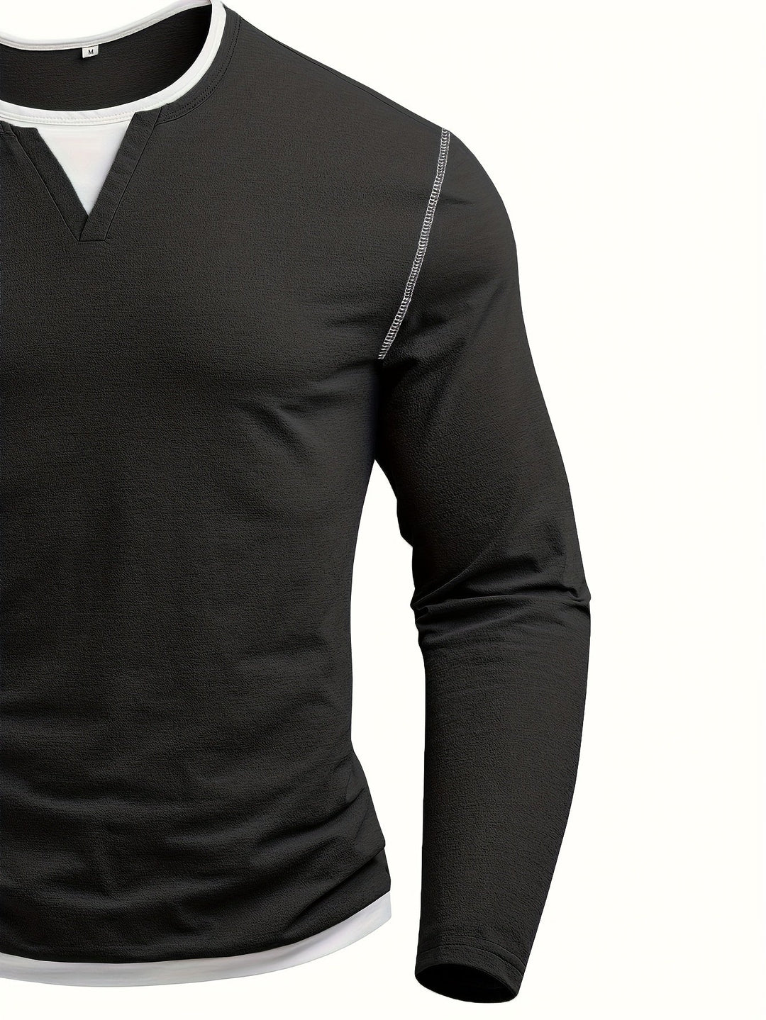 Elegancki Notch-Neck koszula henley
