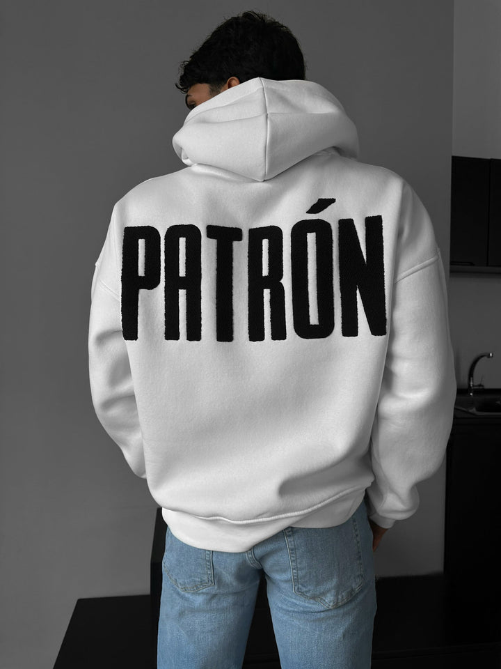 Oversize Szczegółowy Hoodie Patron - Ecru