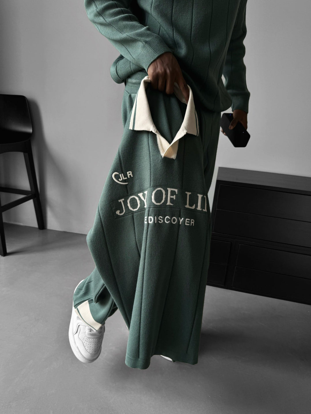 Luźny Sweter Polo JLR - Petrol