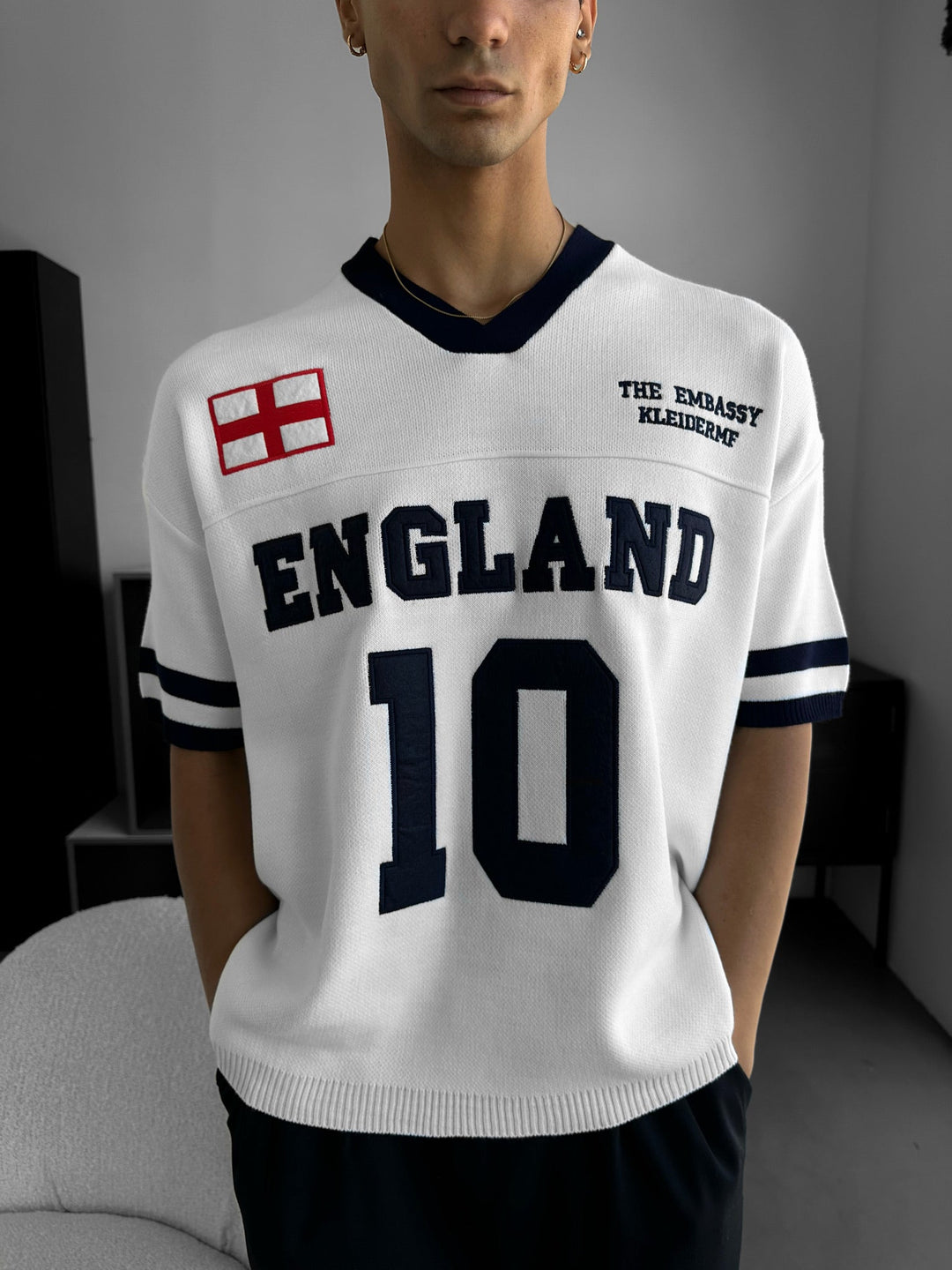 Oversize Angielski T-shirt - Biały