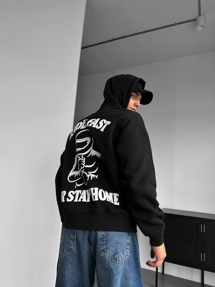 Oversize Ride Fast Hoodie - Czarny