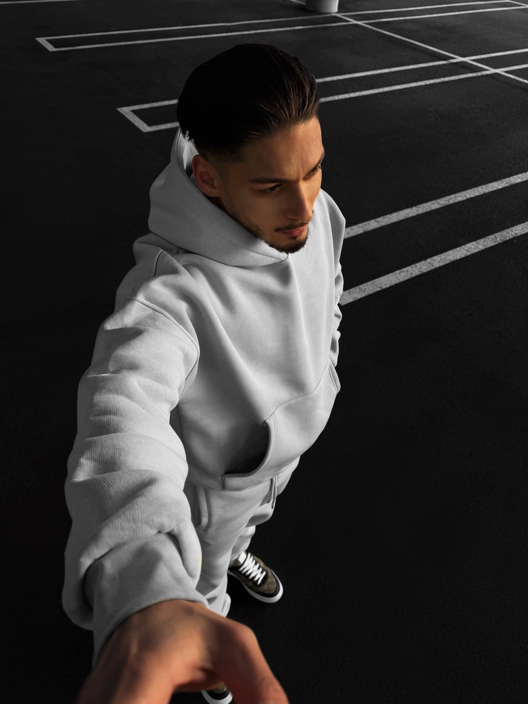 Oversize Basic Hoodie - Szary