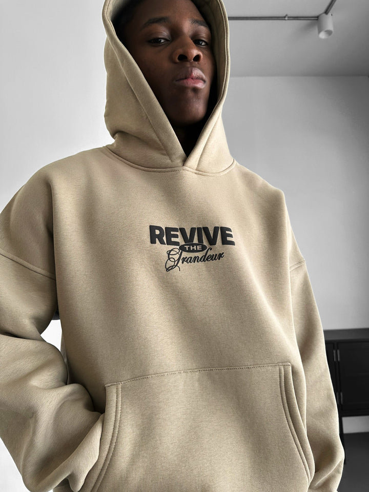 Oversize Revive Hoodie - Po prostu Taupe