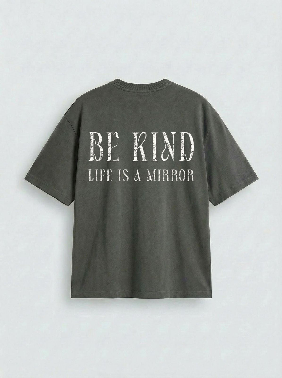 T-shirt Oversize Be Kind - Antracytowy
