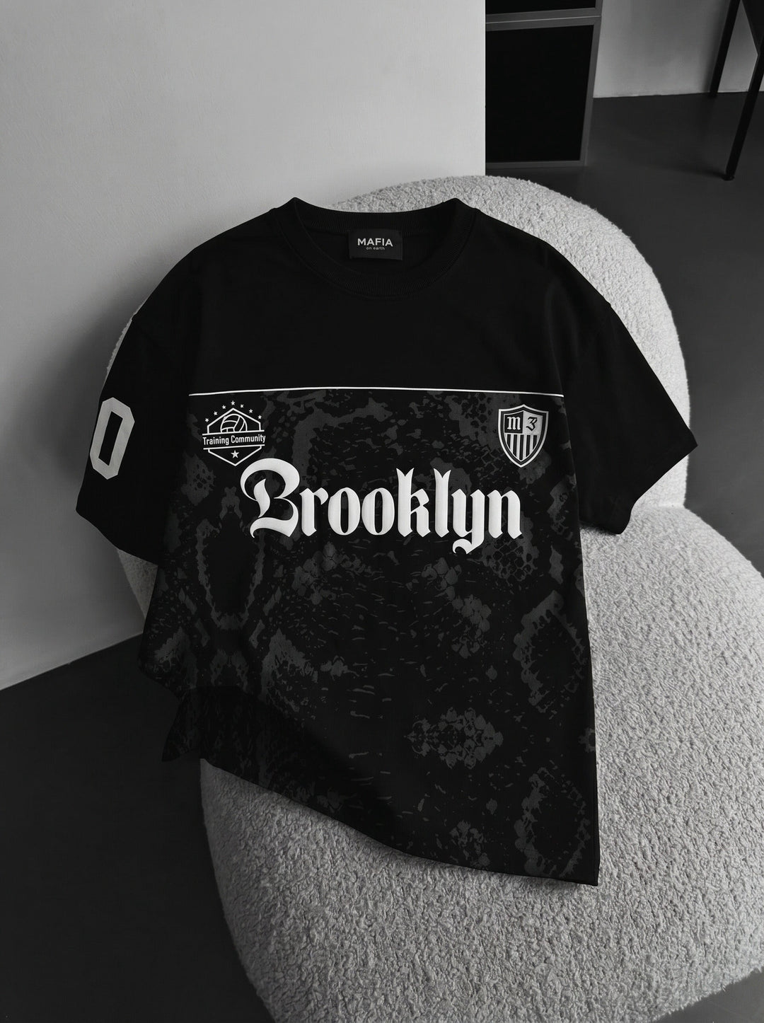Oversize T-shirt Brooklyn - Czarny i Antracytowy