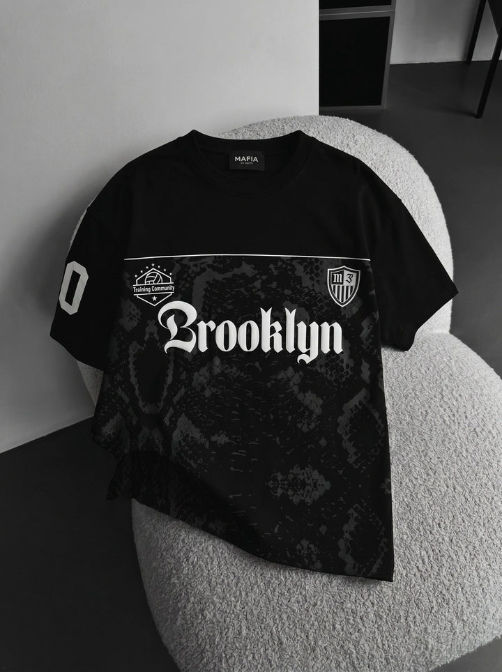 Oversize T-shirt Brooklyn - Czarny i Antracytowy