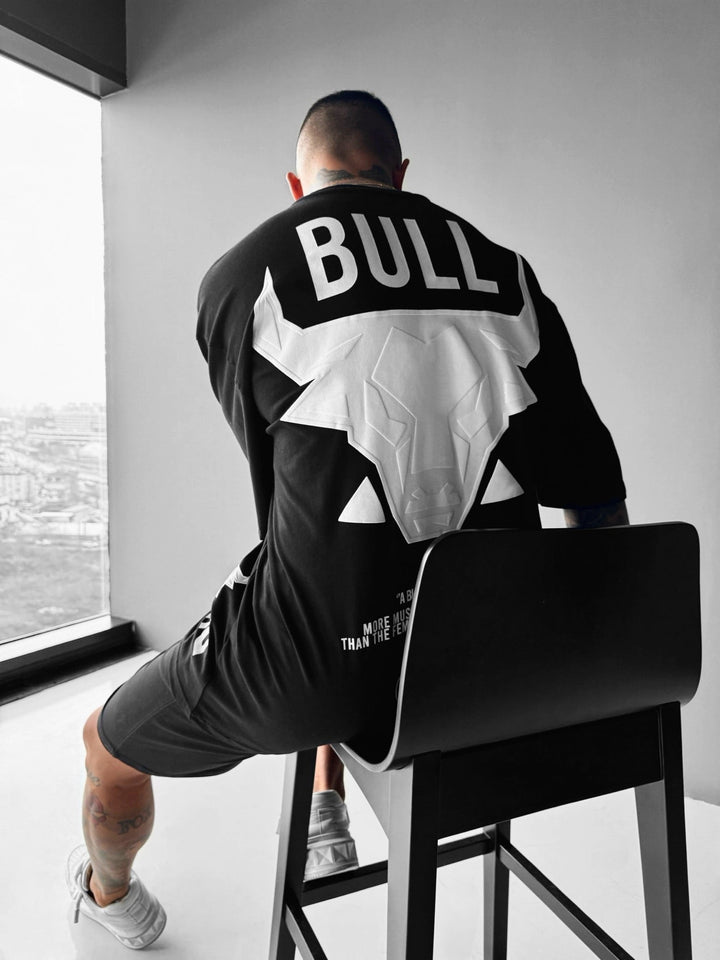 T-shirt Oversize Bull - Czarny i Biały