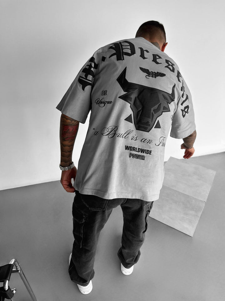 Koszulka Oversize Bull Worldwide - Szara