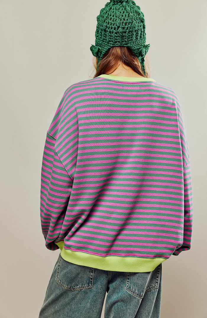 W paski Round-Neck sweter