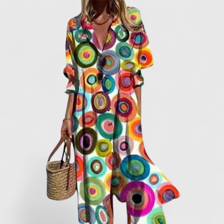 Elegancki Multicolor boho sukienka