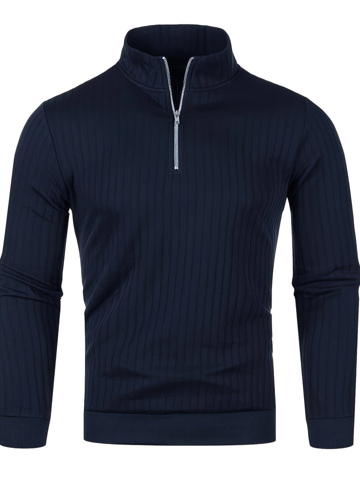 Prążkowany zamek 1/4 sweter