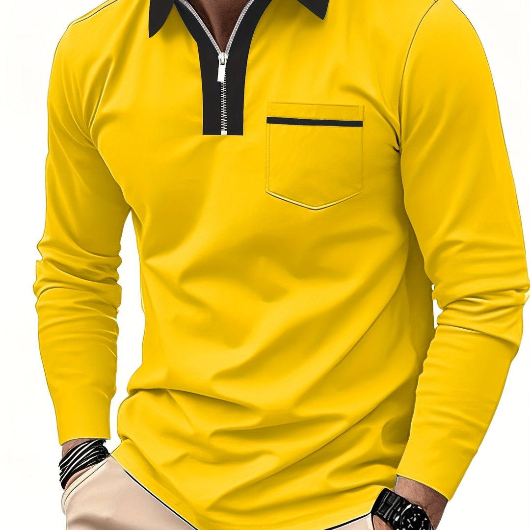 Elegancki zamek-kołnierz koszulka polo