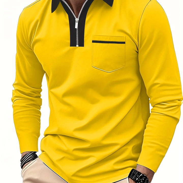 Elegancki zamek-kołnierz koszulka polo