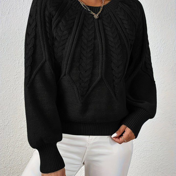 Warkoczowy splot Round-Neck sweter