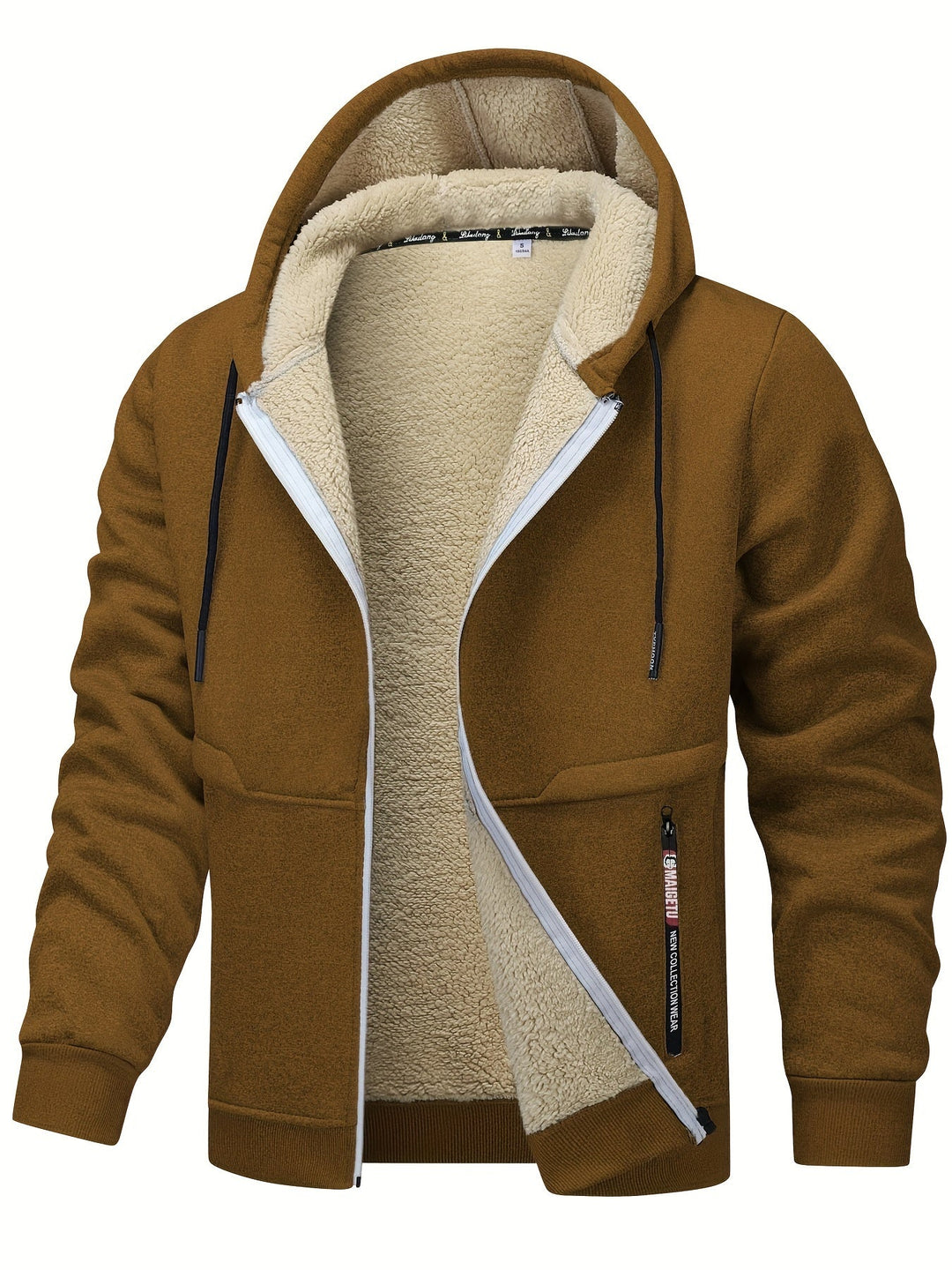 Przytulny z kapturem Zip-Up kurtka