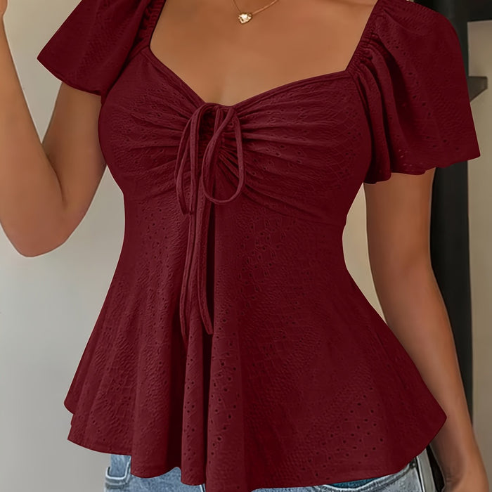 Flutter-Sleeve peplum top