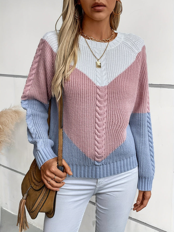 Colorblock dzianina sweter