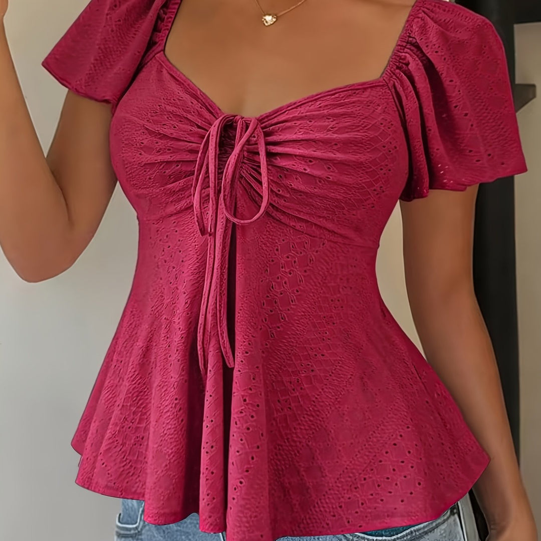 Flutter-Sleeve peplum top