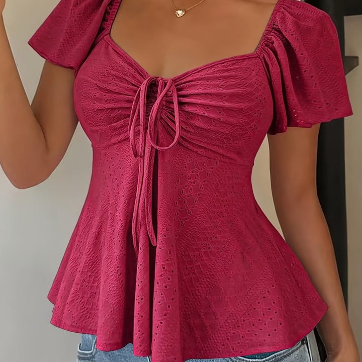 Flutter-Sleeve peplum top