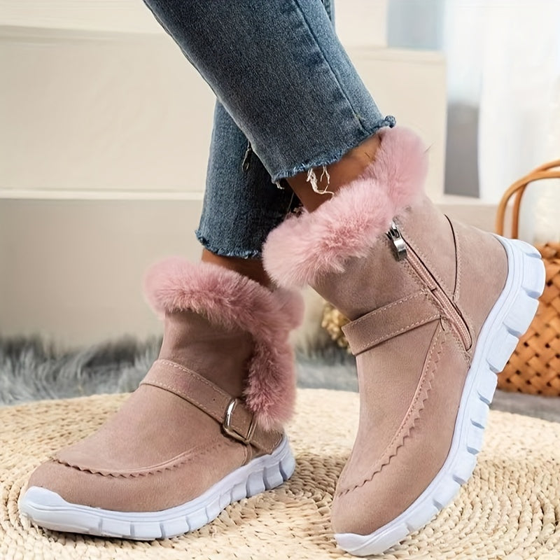 Przytulny pluszowy-obszyty buty zimowe