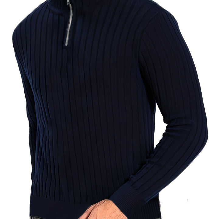 Prążkowany zamek 1/4 sweter