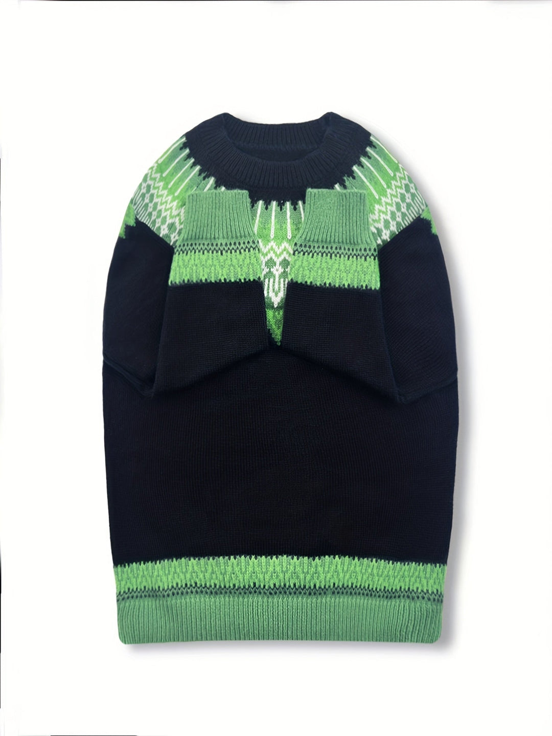 Chunky Jacquard Round szyja sweter