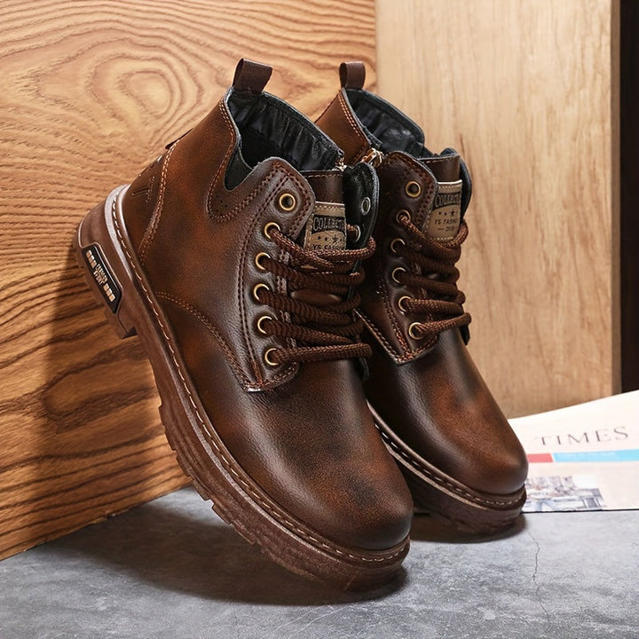 Solidny wysoki-top sznurowane buty