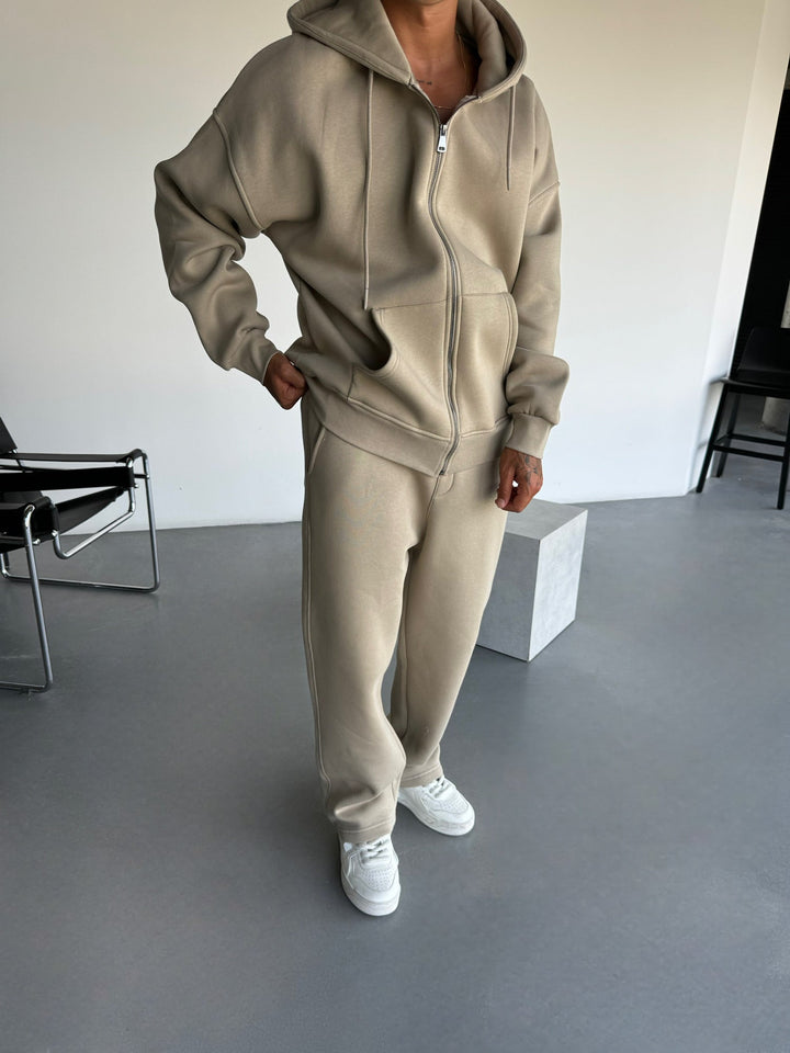 Podstawowe Spodnie - Prosty Taupe