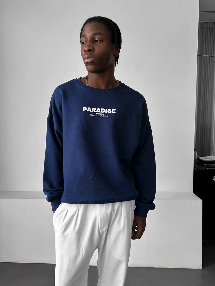 Sweter Oversize Paradise - Granatowy