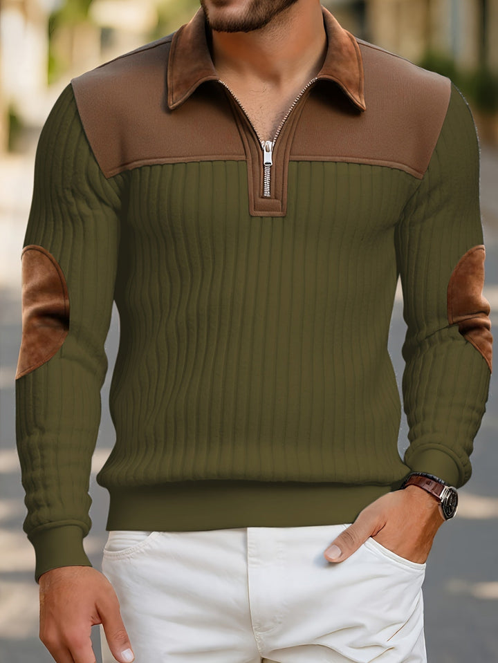 Two-Tone zamek 1/4 sweter