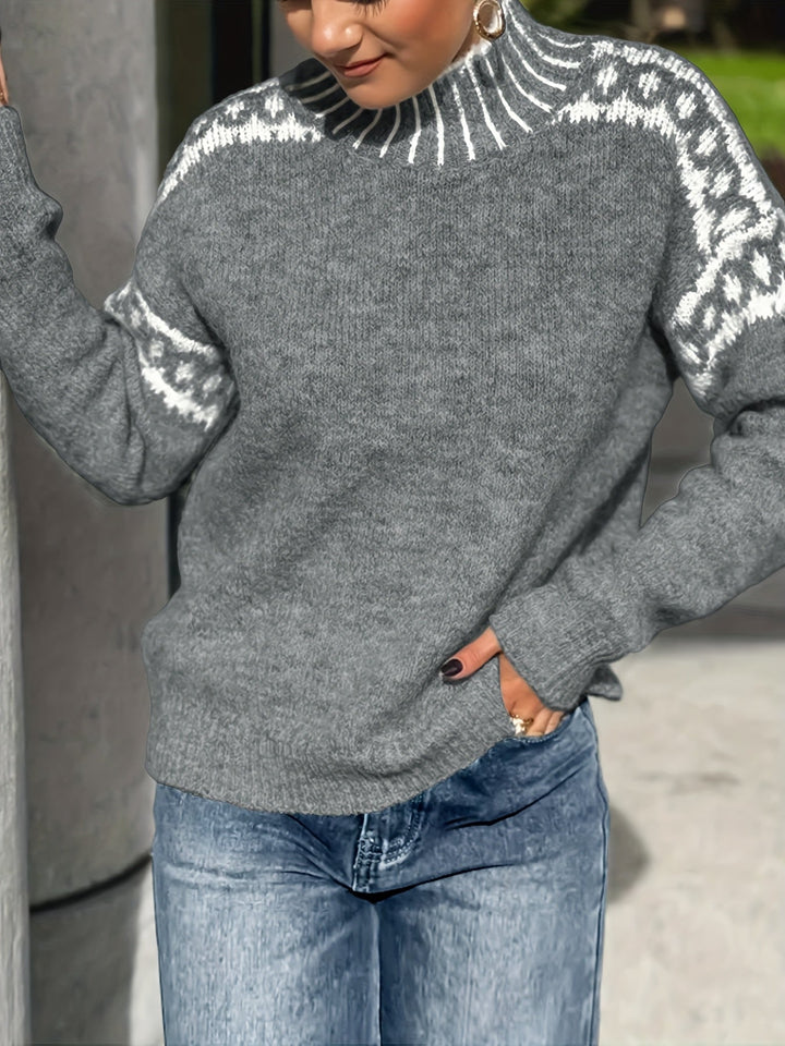 Contrast-Trim półgolf sweter