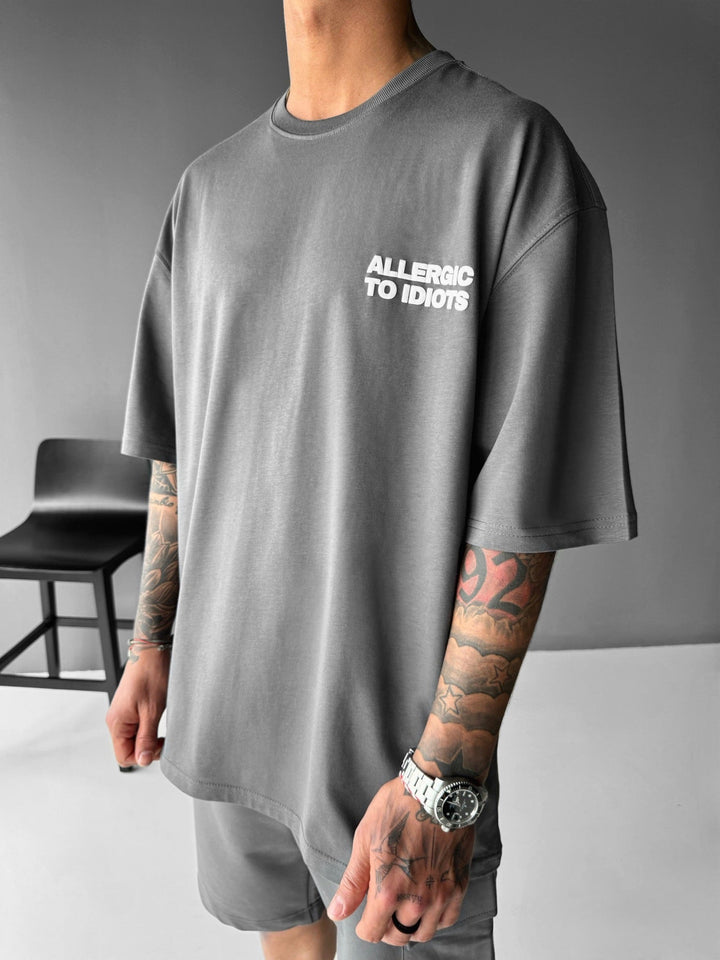 T-shirt Oversize Statement - Antracytowy