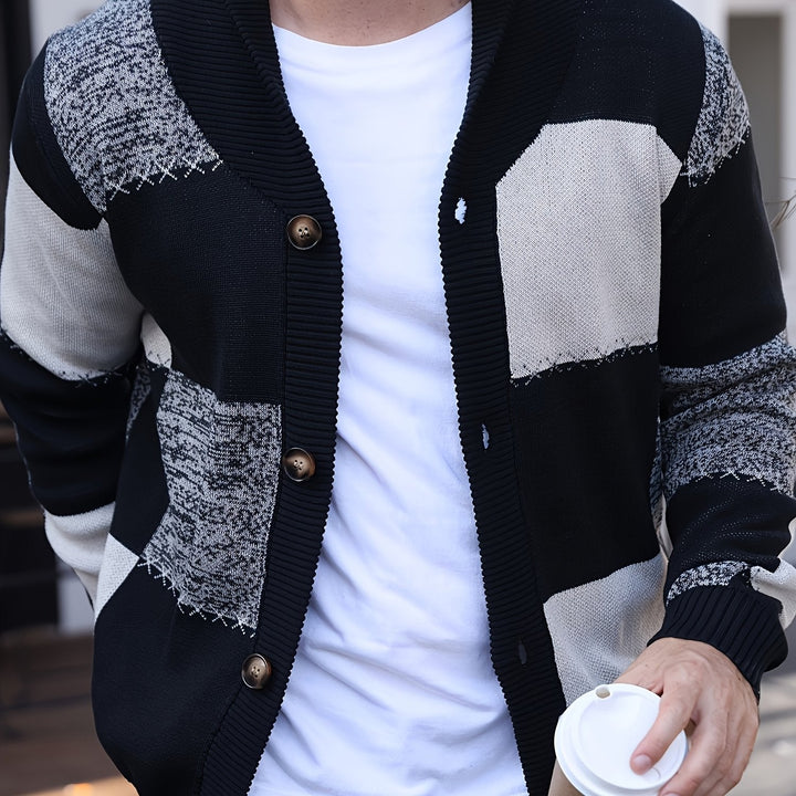 Blok kolorów Button-Up kardigan