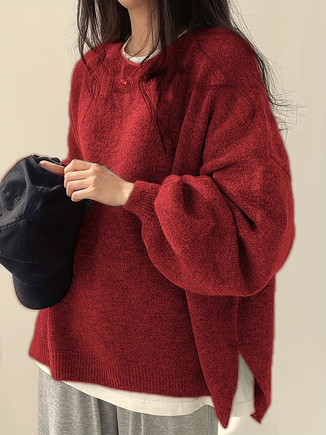 Swobodny Drop-Shoulder sweter