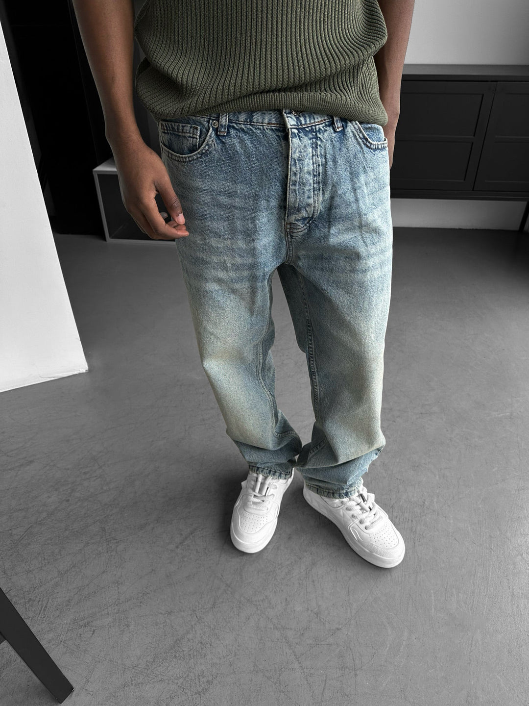 Jeansy Boyfriend Fit - Ciemnoniebieskie